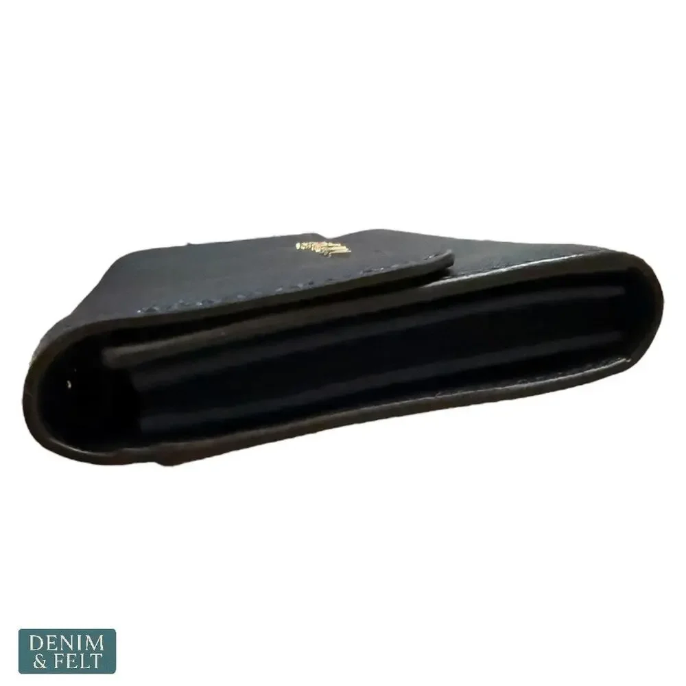 Michael Kors Navy Blue Saffiano Leather Wallet with Gold‎ Hardware Classic